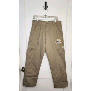 Wrangler NWT Men's Fleece Lined Loose Fit Khaki Cargo Pants Size 32x30